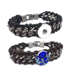 Punk rock rock intercambiabile 285 vera vera vera pelle retrò di moda retrò da 18 mm a bottone a bottone bracciale gioielli per donne men3750116