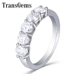 TransgeMs Platinum banhado a prata esterlina 125ctw 4mm GH MOISSANITA MOISSANITA MEIO ETERNITY WORDING BELA PARA MULHERM ANIVERSÁRIO Y1906126564939