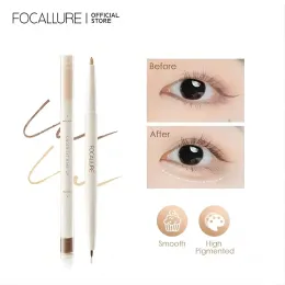 Eyeliner FOCALLURE 2 Shades Silkworm Gel Eyeliner Smooth Soft High Pigmented Muliuse 3D Shaping Eye Liner Pencil Makeup Cosmetics Tools