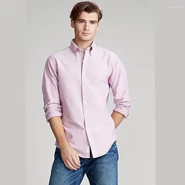 Men's Casual Shirts Homme Colorful Oxford Men Long Sleeve Dress Fashion Hombre Pony Style