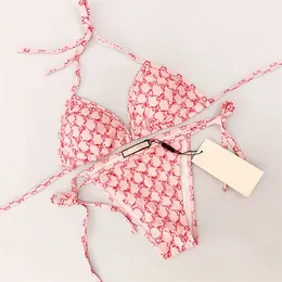 kadın bikinis seti seksi tasarımcılar bayanlar kravat kayışları baskı mektupları mayalı kıyafet moda plaj kıyafetleri yüzme