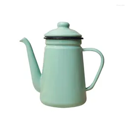 Декоративные фигурки 1,1 литр премиум -эмали кофейный горшок, вылитый на газовую плиту и индукционный кувшин для молока чайник кувшин чайник