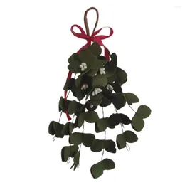Fiori decorativi Decorazioni per feste di Natale Ornamento artificiale Simulazione del bouquet Simulazione verde secca da 25 cm ornamenti di vischio