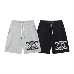 Shorts masculinos tendências clássicas de moda de verão letras casuais letres de elástico impresso Banda preto e branco shorts de cordão