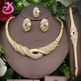 Collane a ciondolo Dubai 18k Oro Color Collana set per donne 18k Gold Giolletti placcati Dubai Gioielli DE BIJOUX PROORE FEMME 240419