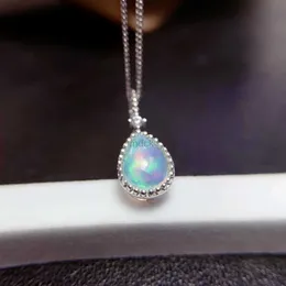 قلادة قلادة 925 Sterling Silver Natural Opal Necklace Womens Spenslosion Flash Fire Color Super Good Free Shipping Boutique 240419