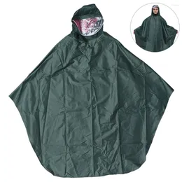 Regenmäntel Frauen Männer sichere reflektierende Fahrradponcho mit Ärmeln lange transparente Verdickung großer Hutkrempe (Armeegrün)