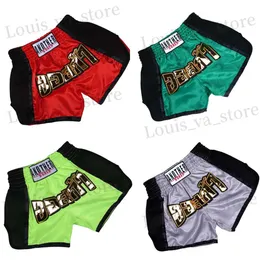 Shorts maschile Muay Thai Shorts pantaloni boxe sciolti pantaloni di allenamento di kickboxing sanda match di allenamento MMA uomo combattono a prese con abbigliamento sportivo personalizzato T240419