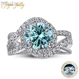 Solitaire Ring Joycejelly Moissanite Diamond Ring 925 Silver Engagement Ring Classic Round Womens Wedding Gift Size 2 ct finger jewerly d240419