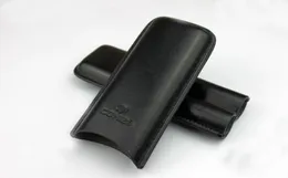 Новый Beautifil черный коричневый кожаный держатель 2 Tube Travel Cigar Case Humido Case Hats 2 Cigars6546160