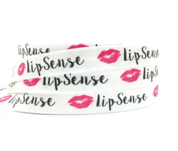 5 8 Lip Sense Print Fold Over Elastic Whole Lips Printed Foe Elastic Tape Ribbon Webbing for Girls Pony Tail Holder Hair Tie Brace7908236