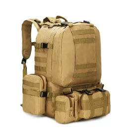 Рюкзаки 56l тактический рюкзак, мужской военный рюкзак, 4 в 1 -м спортивной тактической сумке, на открытом воздухе входные лагеря для лагеря