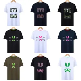Camisetas de coelhinho psicológico Designer de camisetas masculinas Fashion USA High Street Short Manga Psyco Rabbit Roupedingwear HP5R
