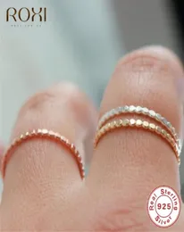 925 Sterling Silver Rings for Women Slim Stacking Pärlade ringar Bröllop Band Eternity Stacking Ring Finger Jewel Girl Gift4920735