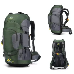 Sırt çantaları 60 litre sırt çantası açık spor kampı sırt çantası seyahat dağcılık yürüyüşü sırt çantası su geçirmez yağmur örtüsü sırt çantası