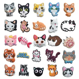 Anime charms wholesale childhood memories funny cats person gift cartoon charms shoe accessories pvc decoration buckle soft rubber clog charms