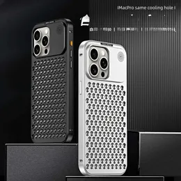 Przypadki telefonów komórkowych Aluminium Aromaterape Aromaterape Case do iPhone'a 15 Spring Clip Klip rozpraszanie ciepła anty-leadne okładka ochronna dla iPhone'a 14pro J240418