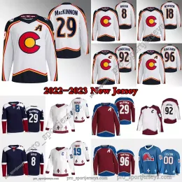 29 Nathan Mackinnon Reverse Retro Hockey Jersey Custom Cale Makar Avalanche 96 Mikko Rantanen Gabriel Landeskog Joe Sakic Devon Toews Logan Oconnor Jerseys