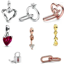 느슨한 보석 원래 결혼 한 결혼 한 Me Nailed Heart Link Romance Rose Broken Mini Charm Fit Pan 925 Sterling Silver Bracelet Jewelry