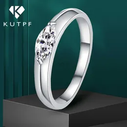 Anéis de casamento kutpf 0,5 quilat marquise corte moissanite diamante anéis de noivado para mulheres 925 Sterling prata banhada 18k anel de aliança de ouro 240419