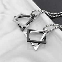 Ny designer smycken halsband hänge tvärkedja trigonometrisk geometri har presentkölkedja choker mode klassiska smycken män kvinnor halsband rostfritt stål