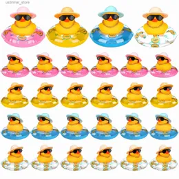 Areia Play Water Divertida 24/36/48 Set Ducks de borracha Summer Beach Funny Rubber Ducky Bathtub Ducks para chá de chá de bebê brinquedos L416