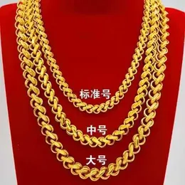 Anhänger Halskette Gold Store Gleiche Style 999 Real Gold Halskette für Männer und Frauen Au750 Kette, um die Vermögenskette des Vermögens zu gewinnen. 24K 240419