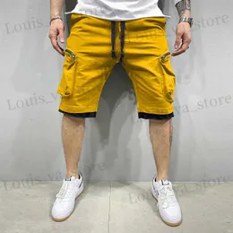 Shorts maschile New Strt Fashion Shorts Sumpi Shorts sciodi da uomini Short Short Pants Casual Strtwear Multi-task Sport Shorts casual T240419