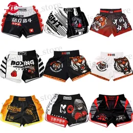 Men's Shorts Tiger Muay Thai Shorts Fight Kickboxing Pants MMA Shorts Men Women Kids Martial Arts Sanda Grappling Kick Boxing Training Trunks T240419