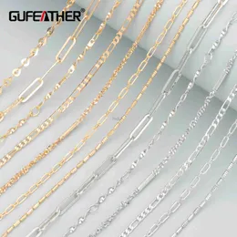 펜던트 목걸이 Gufeather C154diy Chainpass Reachnickel Free18K Gold Rhodium PlatedCopperCharmdiy 브레이슬릿 목걸이 제작 3M/로트 240419