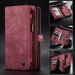 Plånbok plånbokfodral för Samsung S22 plus löstagbar läder 11 kortplatser blixtlås magnetiskt telefonskydd för galax S23 S21 Ultra S20 Fe