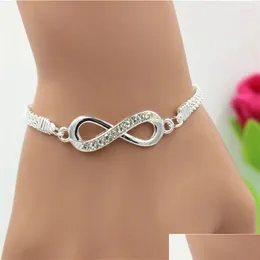 Braccialetti fascino moda uni semplice personalità bracciale illimitato 8 a forma di intarsio cristallo gioielli deliziosi drop drop drop drop ottjz