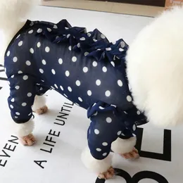 Vestuário para cachorro macacão de estimação de pó de manga longa roupas de cachorro fino roupas de proteção solar roupas de chiffon para cães pequenos pijamas poodle pug