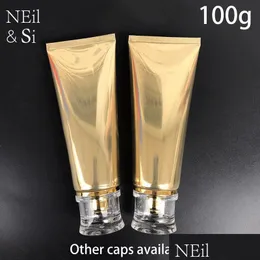 Packing Bottles Wholesale 100Ml Gold Plastic Soft Bottle 100G Cosmetic Facial Cleanser Cream Empty Squeeze Tube Shampoo Lotion Drop De Dhqxa