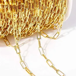 Anhänger Halsketten 18K Gold plattiert Metallpapierklammer Kabelketten für Schmuck Erstellen Erkenntnisse hochwertiger Spulenketten DIY Halskettenarmband 240419