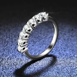 Anelli per matrimoni Hoyon S925 Sterling in argento Moissanite Womens Diamond Anello Diamond Riga a sette stelle Anello a quattro artigli Crown Crown Proposta di gioielli 240419