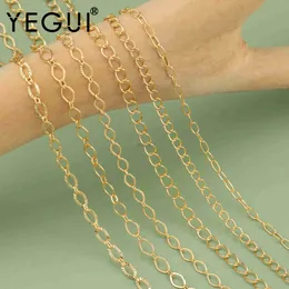 ペンダントネックレスYegui C277Diy Thin Chain18K Gold Rhodium PlatedCopperpass Reachnickel FreeJewelry MakeyDiy Bracelet Necklace3m/Lot 240419