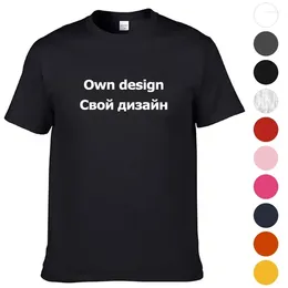 Męskie garnitury A1465 T-shirt bawełna dostosuj z własnym projektem logo Tekst obrazowy drukowanie unisex t-koszulki