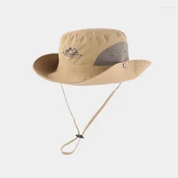 Beralar Geniş Brim Buck Hat Fishing Güneş Koruma Anti-UV Dağcılık Kapakları Chinlon Broad Brimmed Panama Yaz