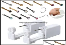 Piercing Kitleri Dövmeler Vücut Sanat Sağlığı Güzellik Güzellik, Gem Burun Saplamaları İçin Güvenli Steril Pierce Ünitesi Silah Piercer Aracı Hine Ki5576408