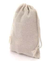 Small Muslin Drawstring Gift Bags Cotton Linen Vintage Jewelry Pouches Packaging Case Wedding Favor holder Many Sizes Jute Sacks C6889040