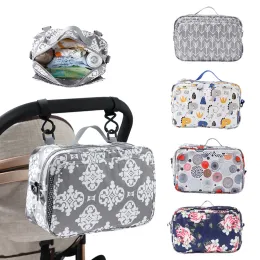 Bolsa de fraldas de bolsas Bag dos pais universais Mochila com acessórios para carrinhos de carrinho grandes carrinhos isolados Bolsa de mensagens de armazenamento de fraldas