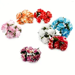 Dekorative Blumen Dophee gefälschte Blume 144 PCs Papier Nelken Stamme künstliche Blumenstrauß für Hochzeitsdekoration DIY Scrapbooking