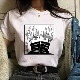 T-shirt maschile Nuove magliette di stampa grafica inumaki toge per donne anime strtwear colpa casual colpa sciolta harajuku ts t240419