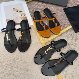 Luksusowy projektant slajdowy sandał letni supper skórzane suwaki płaskie swobodne buty słoneczne podróżne logo złoto Kobiety seksowne muła mokeria dziewczyna