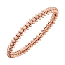 Designer de marca Carter Bullet 925 Sterling Silver Plated 18K Rose Gold Willow Unh Nail Bracelet Moda e versátil Luxo com logotipo