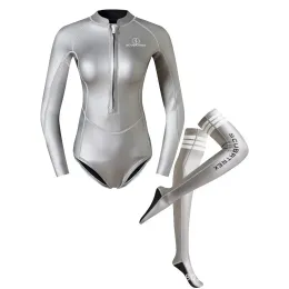 Drysuits MetSuits Drysuits Menina de banho masculina Leohex Manga longa Guarda feminina Mulheres de maiô Zíper Surfando Snorkeling Terne Bath UV Proteção Bodysuit D