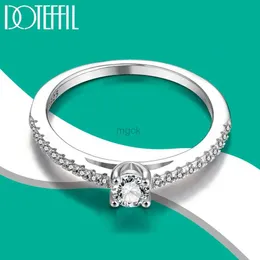 Eheringe Doteffil 925 Sterling Silber kleiner Moissnait -Ring für Frauen Einfache funkelnde runde 0.5ct GRA Zertifizierte Labor -Diamantschmuck 240419