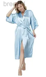 Kadın Uyku Salonu Plus Boyut S-XXXL Rayon Batan Bayan Kimono Saten Robe Seksi iç çamaşırı Klasik Nightgown Places ile Kemer D240419