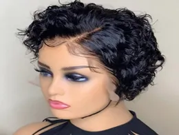 Короткие кружевные парики Pixie Cut Wig Brazilian Remy Hair 150 Gluerless Front Front Human Hair Wigs Предварительно высаженные полные кружевные волосы WIG8408591